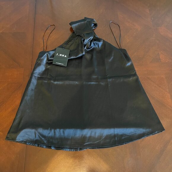 Black Halter Neck Sleeveless Top By J.Nna - Picture 7 of 7